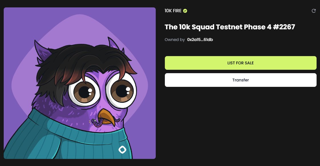 Phase 4 is live

Stage 1 #FIRE is gone but we have another stages

Fl <a href="/the10kSquad/">The 10k Squad</a> right now for the next mint 🔜