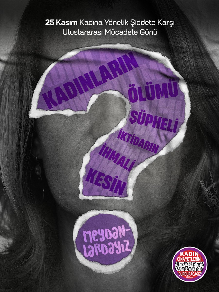 KADINLARIN ÖLÜMÜ ŞÜPHELİ, İKTİDARIN İHMALİ KESİN 

Bu ülkede kadınların yaşam hakkı, özgürlüğü ve eşitliği hedef alınıyor.
Her gün kadınlar öldürülüyor, kadınlar her gün “şüpheli” biçimde ölü bulunuyor.

Kadına yönelik şiddet cezasızlıkla korunuyor, devlet kadınları korumuyor.