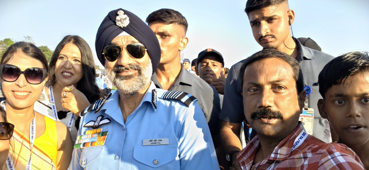 With Air Chief Marshal Amar Preet Singh, PVSM, AVSM today after the grand Air Show to mark 93rd Foundation Day of Indian Air Force at Lachit Ghat, Guwahati.