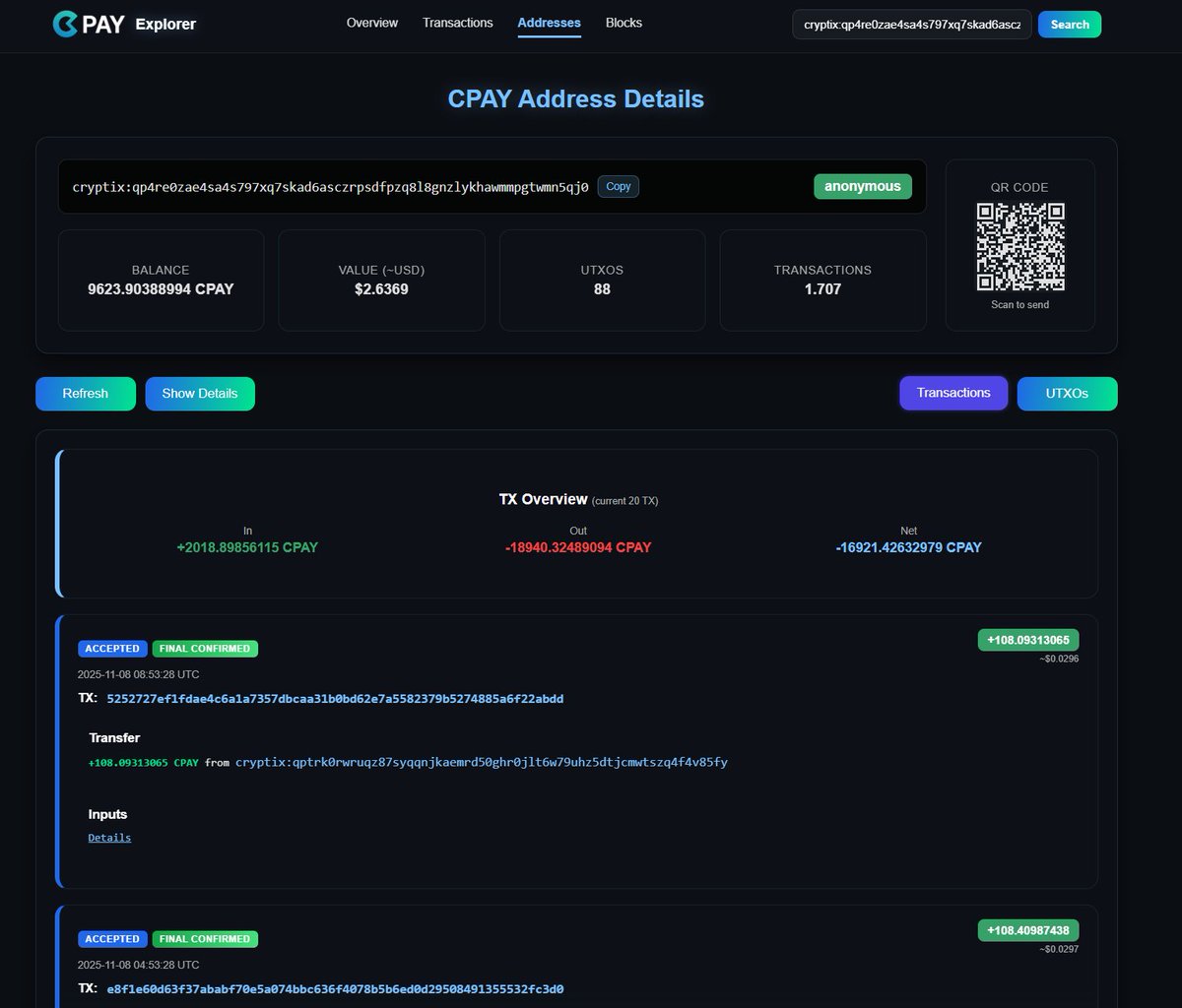 The new Explorer is online.  
 explorer.cryptix-network.org

 #crypto #cpay #cryptix #coin #token #blockchain