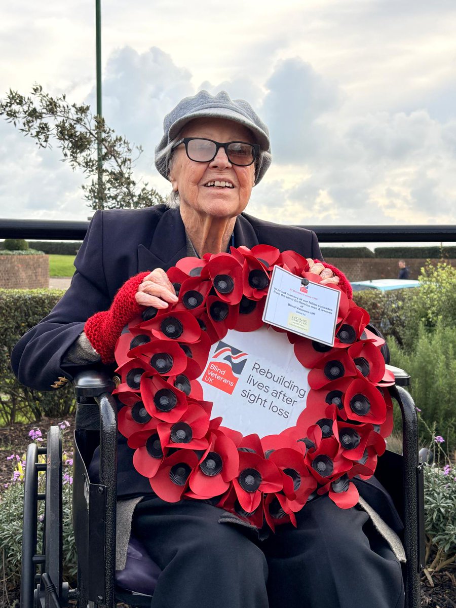 BlindVeterans's tweet photo. At 104, still unstoppable.
#Blind #veteran Nancy honoured the Fallen at our Rustington centre.
#HonourTheirService #SupportTheirFuture #Remembrance #RemembranceSunday https://t.co/a4hh65cPAP