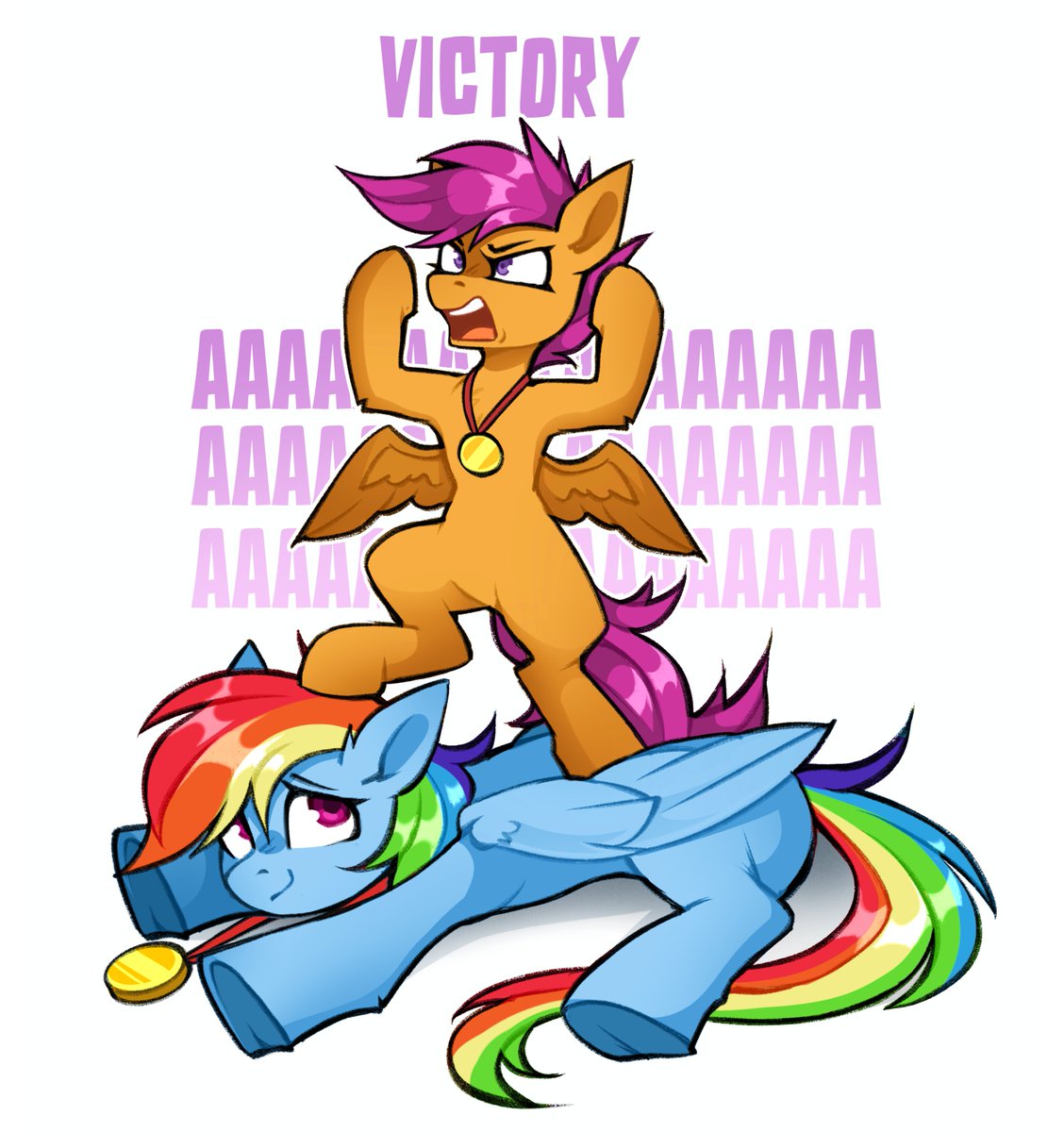 BuBuvany's tweet image. Looks like they won another Sisterhooves Social 

#mlp #pony #RainbowDash #Scootaloo