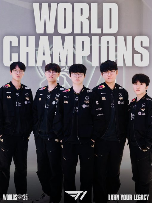 ngclant1win's tweet photo. congratulations T1WINNNNNNNNNNNNN
#T1atWorlds2025 #T1WIN #HJFGK #Doran #Oner #Faker #Gumayusi #Keria https://t.co/SlEKRBSsWt