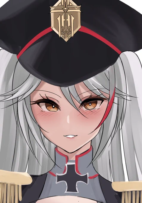 ドスケベハレンチ警察 プリンツ・オイゲン 肌色多めなので顔だけになります pixivの方で全体絵見えます