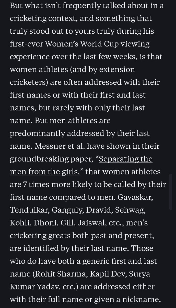 Just one of the many things that subtley impact how we view women's sports