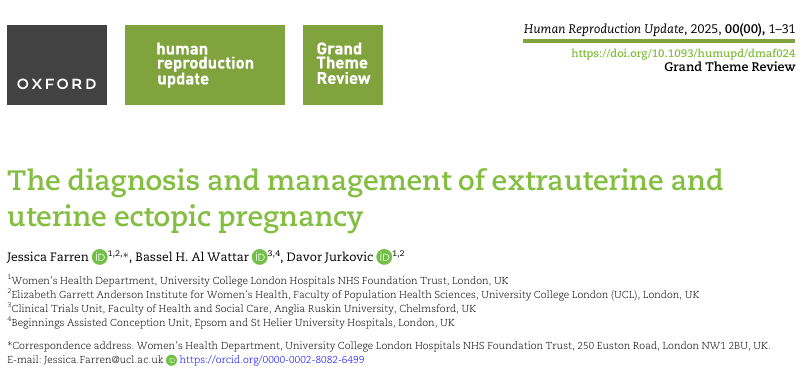 doctorneyro's tweet image. To provide an #overview of modern classification and #diagnosis, to summarize available #treatment options and recommendations, nd to emphasize #longerterm #outcomes, inclg potential #psychologicalimpact of #ectopicpregnancy

We examine #knowledgegaps 

academic.oup.com/humupd/advance…