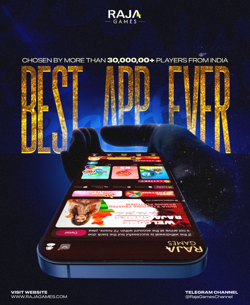 rajagames_'s tweet photo. 🌟 Voted the Best App by Over 30 Million Players! 🎮

Experience why Raja Games is the #1 choice across India — trusted by millions for fun, excitement, and real rewards! 💰

Play your favorite games, win big, and be part of the gaming revolution that everyone’s talking about.

🔥 Join the legends. Play with the best.

👉 Visit https://t.co/2MgXLvSFyJ
 or join https://t.co/oup4OCdm4y on Telegram today!

#rajagames #bonus