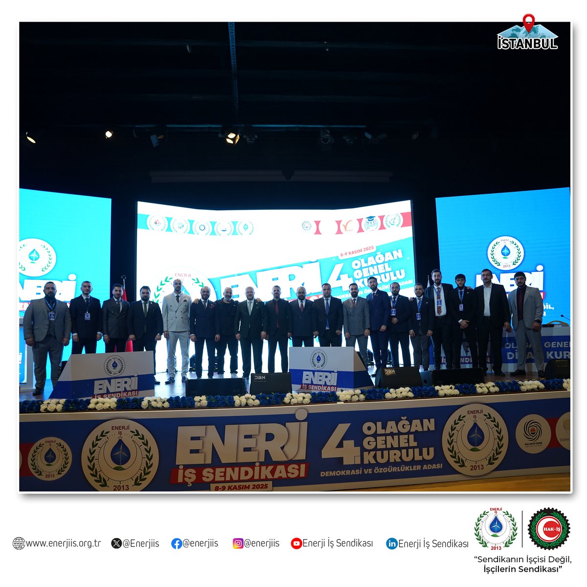 Enerjiis's tweet photo. Sendikamızın 4. Olağan Genel Kurulunu Gerçekleştirdik.

Genel Kurulumuzda yapılan seçim sonucunda;

Yönetim Kurulu Asil
•⁠  ⁠Mahmud ALTUNSOY– Genel Başkan
•Av.Salih ERBAŞ - Genel Başkan Yardımcısı
•⁠  ⁠İsmail İZGİ - Genel Başkan Yardımcısı
•Cemal Soysal SÜRMEN - Genel Başkan Yardımcısı
•Av. Muhammed Ömer Faruk ARIKAN - Genel Başkan Yardımcısı

Yönetim Kurulu Yedek
Sedat ÖZCAN, Murat KURT, Murat DURAKBAŞI, Hakan KUL, İhsan KUYUMCU

Denetleme Kurulu Asil
Bayram ATALAY, Fatih YAZICI, Lokman KOÇAK

Denetleme Kurulu Yedek
Mertcan DOĞAN, Mustafa KÖSE, Çetin ÇAKIR

Disiplin Kurulu Asil
Mahmut BAŞARAN, İlker ÇELİKKOL, Taner BAKIR

Disiplin Kurulu Yedek
Onur ÖZDEMİR, Şemsettin VAROL, Ahmet SİNCAR

seçilmişlerdir.

4.⁠ ⁠Olağan Genel Kurulumuz neticesinde belirlenen sonuçların başta sendikamız üyeleri olmak üzere emek camiasına hayırlı olmasını diliyor, katılım sağlayan bütün misafirlerimize teşekkür ediyoruz.

#GENELKURULDEGILBAYRAM