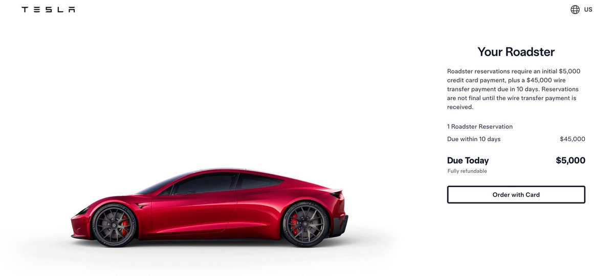 Tesla Roadster reservation open to anyone now! <a href="/Tesla/">Tesla</a>