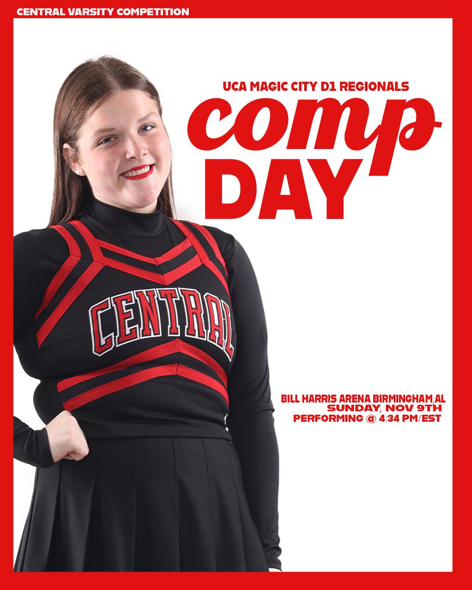 luck
📣 It's competition day for our Central High School Competition Cheer Team! Wish them luck as they compete today in Birmingham, AL. 

Good Luck Red Devils 🤘❤️
#PhenixCitySchools