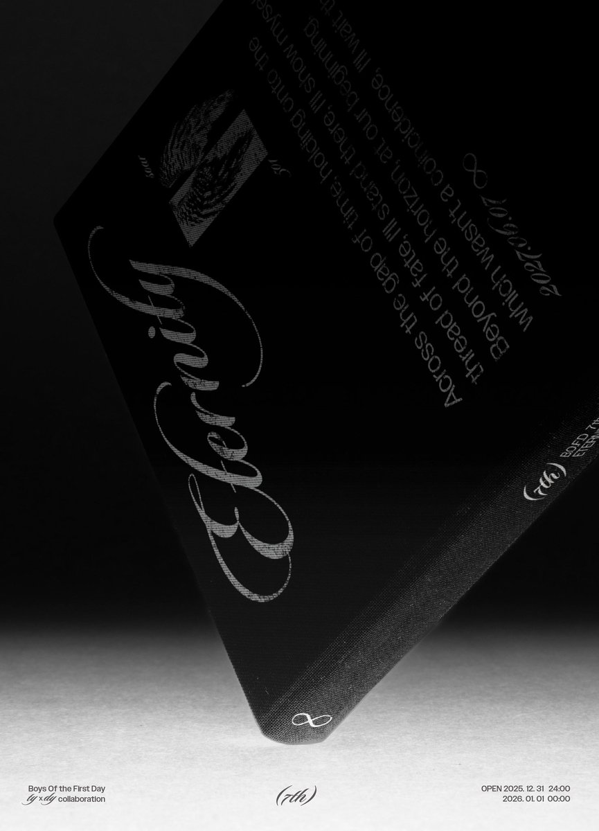 용영 합작 7th B.O.F.D
_𝘣𝘰𝘺𝘴 𝘰𝘧 𝘵𝘩𝘦 𝘧𝘪𝘳𝘴𝘵 𝘥𝘢𝘺.

∞
𝐸𝑡𝑒𝑟𝑛𝑖𝑡𝑦🪽