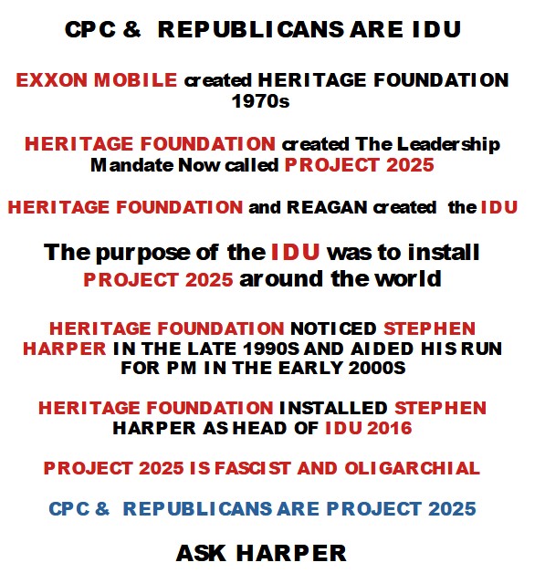 For americans this is where it all started. Theil-Vance-Project 2025
For Canadians- Harpers IDU was birthed by the heritage foundation-Harper-the IDU-Jivani

Justice Powell-The Heritage Foundation, the Cato Institute, and the American Enterprise Institute.

<a href="/briebriejoy/">Briahna Joy Gray</a>  You are