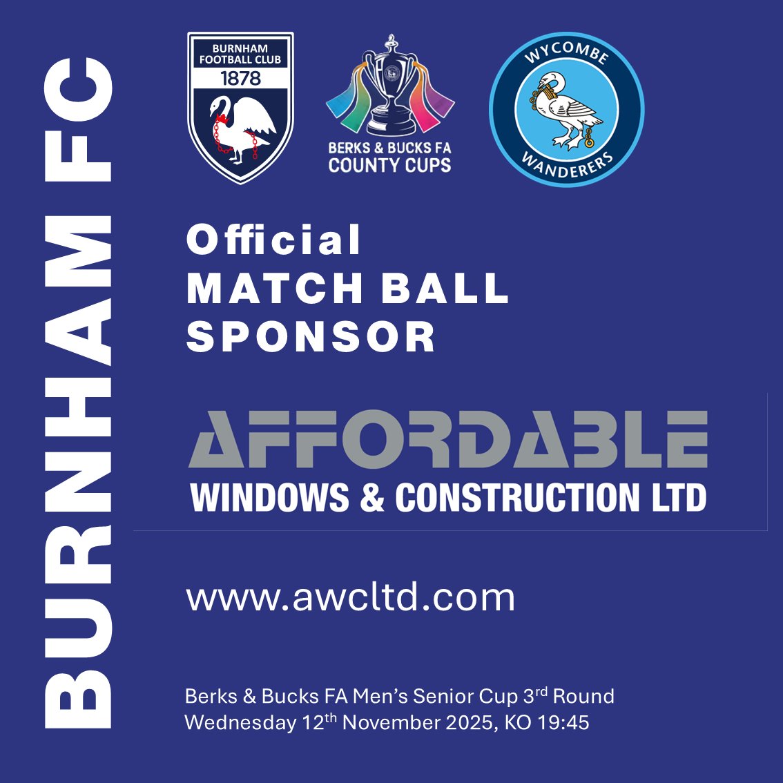 Match Ball Sponsor #BURNHAMWYCOMBE

Affordable Windows and Construction
awcltd.com