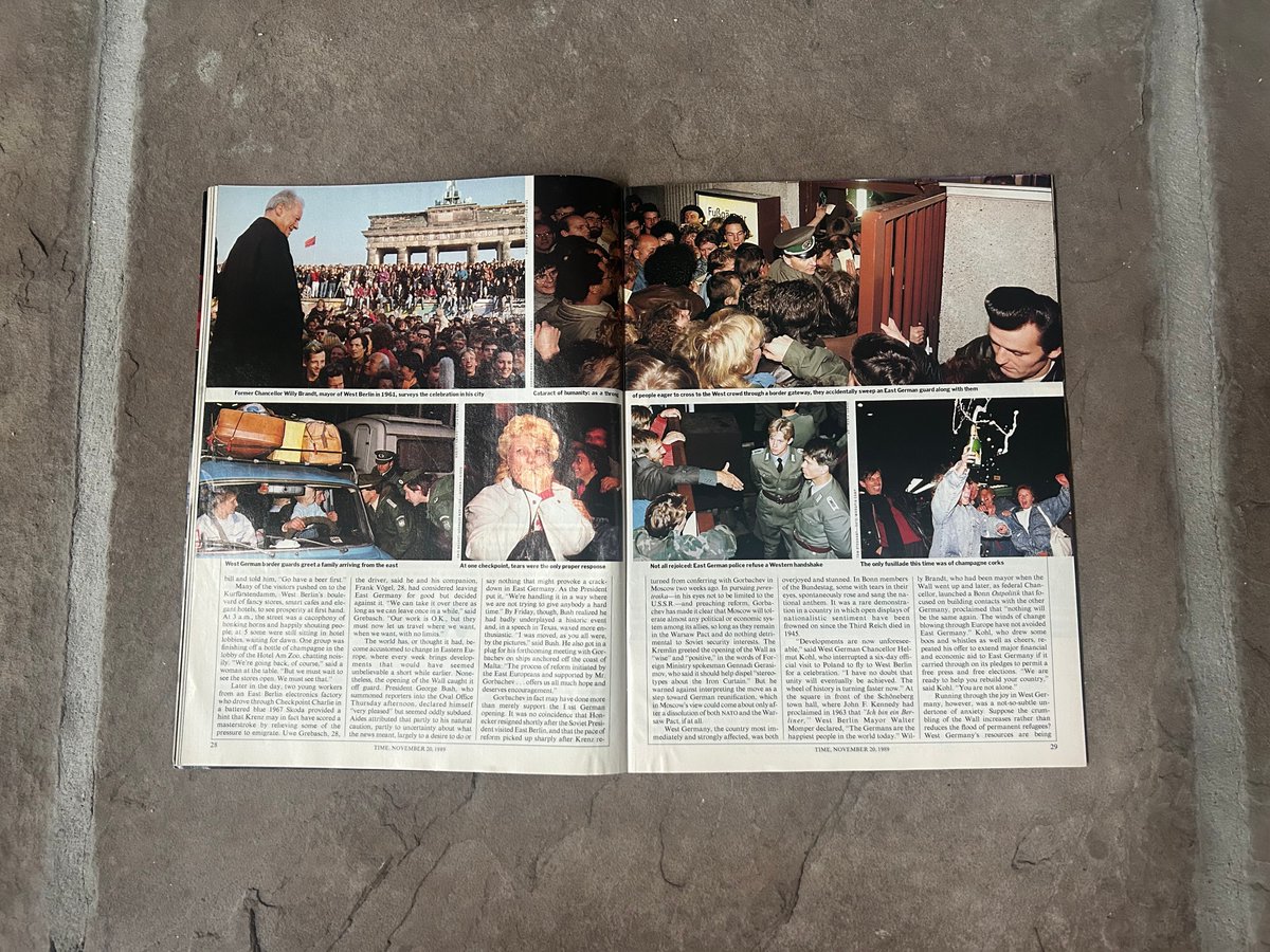 MarkWerling5's tweet image. I saved this Time Magazine copy from 1989.  It captures the uncertainty and excitement in Berlin.  The fall of the Wall was the most important historical event of my lifetime.  #Mauerfall #Berlinermauer