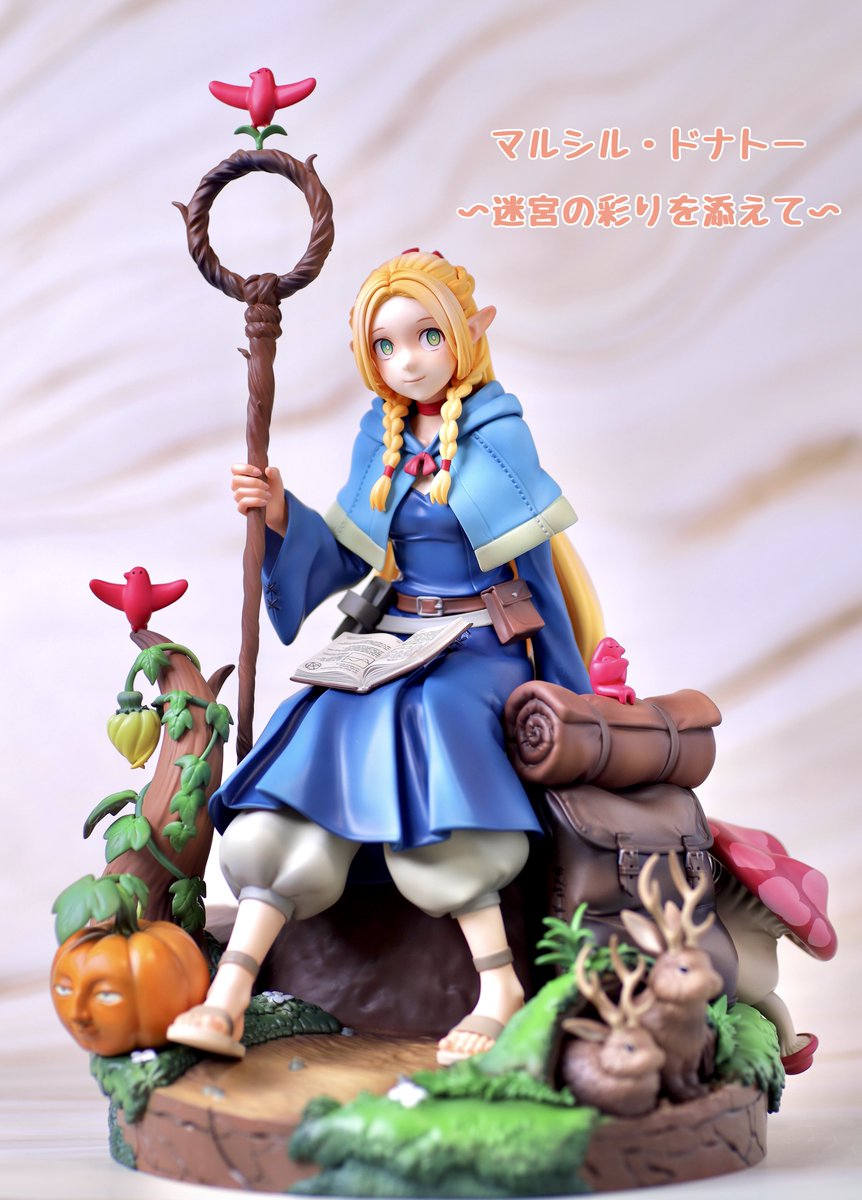 ガレージキット「マルシル ドナトー　
〜迷宮の彩りを添えて〜」完成です！
同じ完成品フィギュアを参考になるべく近い色になるよう塗装しました。フィギュア版との比較もありますので何処が違うのか間違い探しするつもりでご覧下さい。(1/5)
#ダンジョン飯
