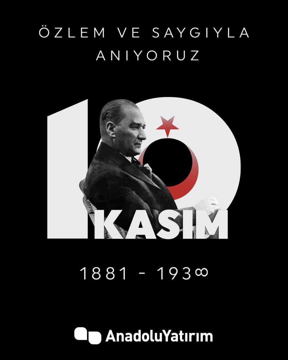 Cumhuriyetimizin kurucusu Gazi Mustafa Kemal Atatürk’ü saygı ve özlemle anıyoruz.

#10Kasım #Atatürk