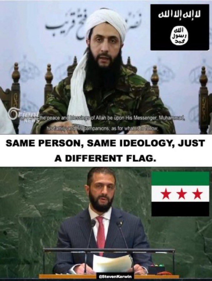 C19VaxInjured's tweet image. Al Qaeda in the White House on the 250th Birthday of the USMC. 🤬💔🥲

It doesn’t seem that he ever denounced jihad — only ISIS. 

He may trim his beard and put on a suit, but a leopard can’t change its spots. He’s not transformed.  He just rebranded, dressing for the job he…