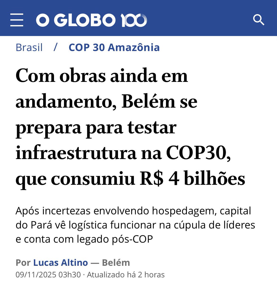 R$ 4 BILHÕES torrados e o esgoto segue a céu aberto… mas tá tudo dentro “do cronograma”, né⁉️
Vc vai ter coxinha à R$30 reais, água custando os olhos da cara, cenário de canteiro de obras e discursinho fajuto “salvando o planeta”…
Viva‼️🥳