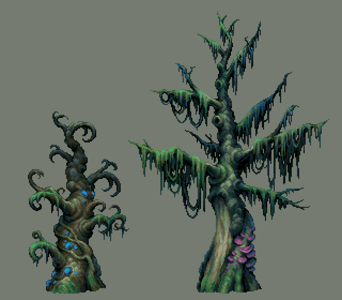 Some rootsy trees made for Songs of Conquest Roots faction.