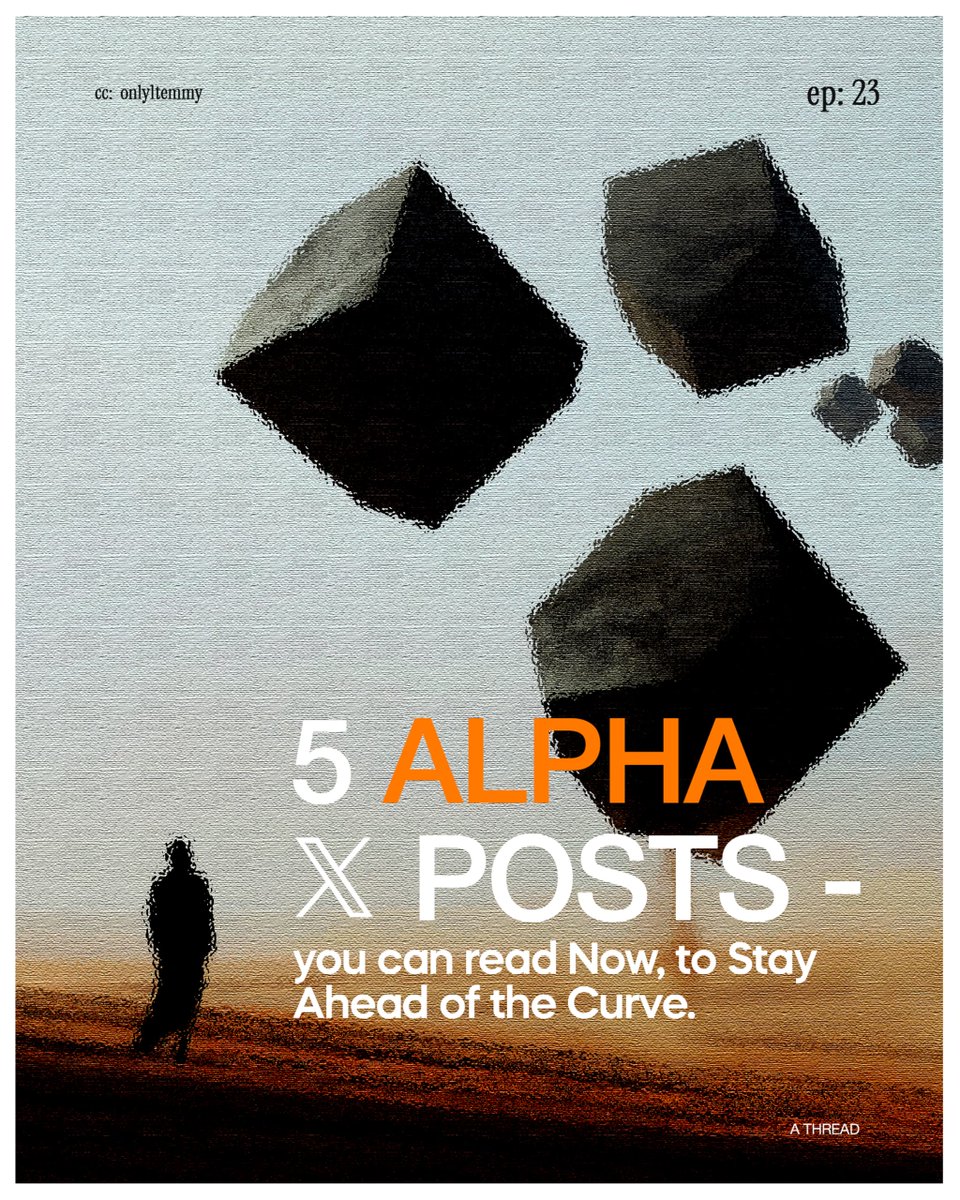 Curating your TL is the most important alpha skill in crypto

Not just because it helps ANYONE see narratives earlier

But because it lets ANYONE position before the capital rotates

Here are 5 posts you should read NOW to stay ahead of the curve: