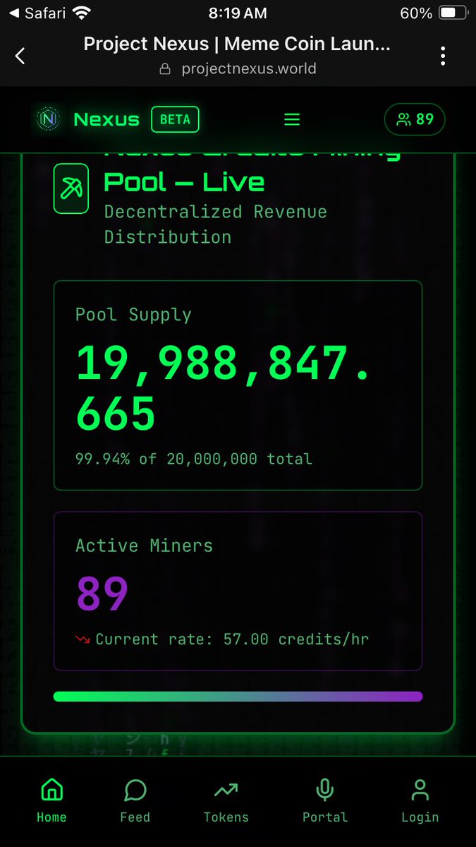 solandonsol's tweet image. 🚀 The Nexus is ALIVE.
Thousands entering the network. 89+ live miners online and counting.
A self-sustaining digital economy — powered by the community, not the system.

Mine. Trade. Build. Evolve.
🌐 [projectnexus.world]

#ProjectNexus #Crypto #Mining #DeFi #SocialFinance…