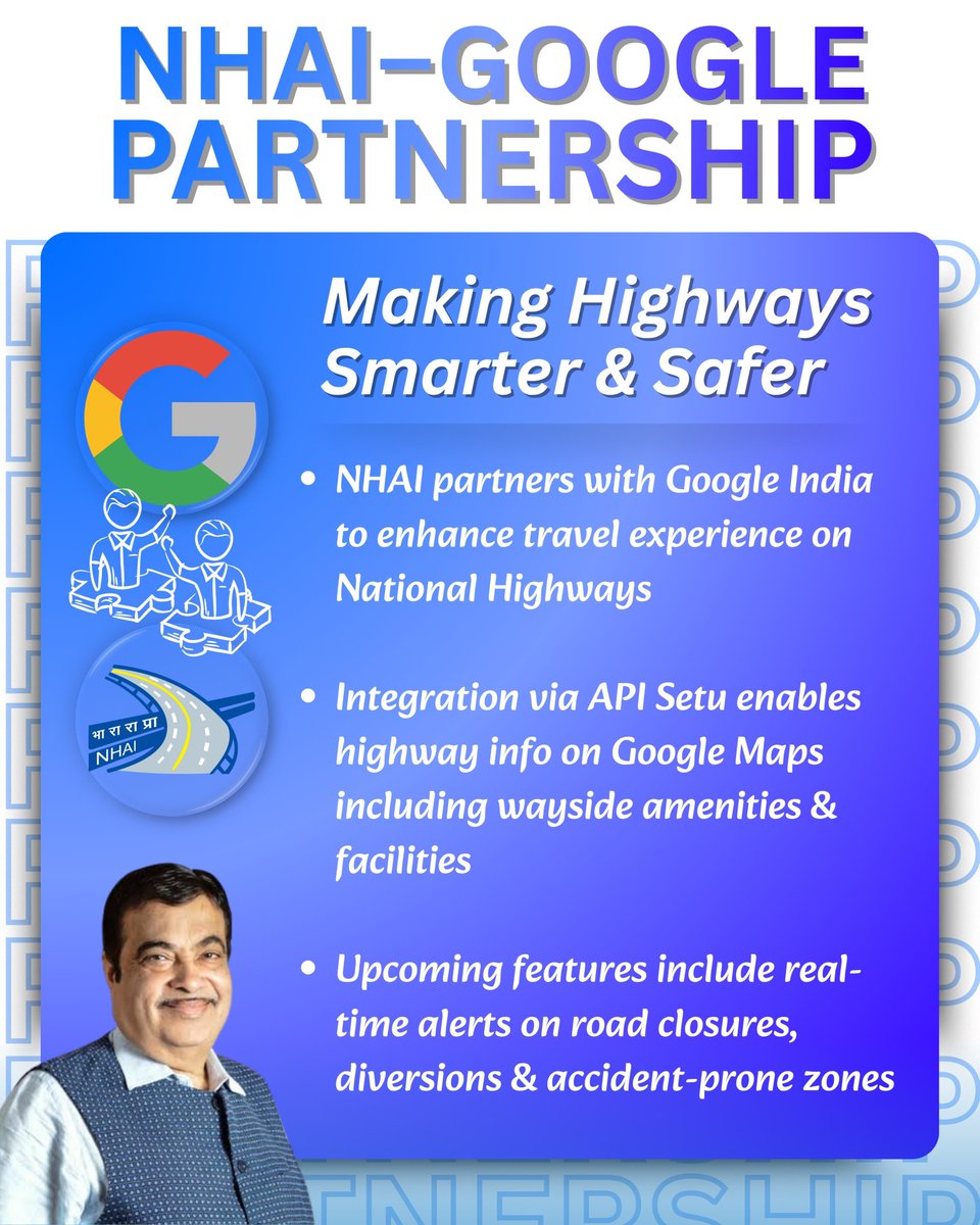 स्मार्ट हाइवे, स्मार्ट जनता — सिर्फ अपने देश में नहीं, बल्कि वैश्विक स्तर पर यह भारत का नाम ऊंचा कर रहा है। धन्यवाद <a href="/nitin_gadkari/">Nitin Gadkari</a>