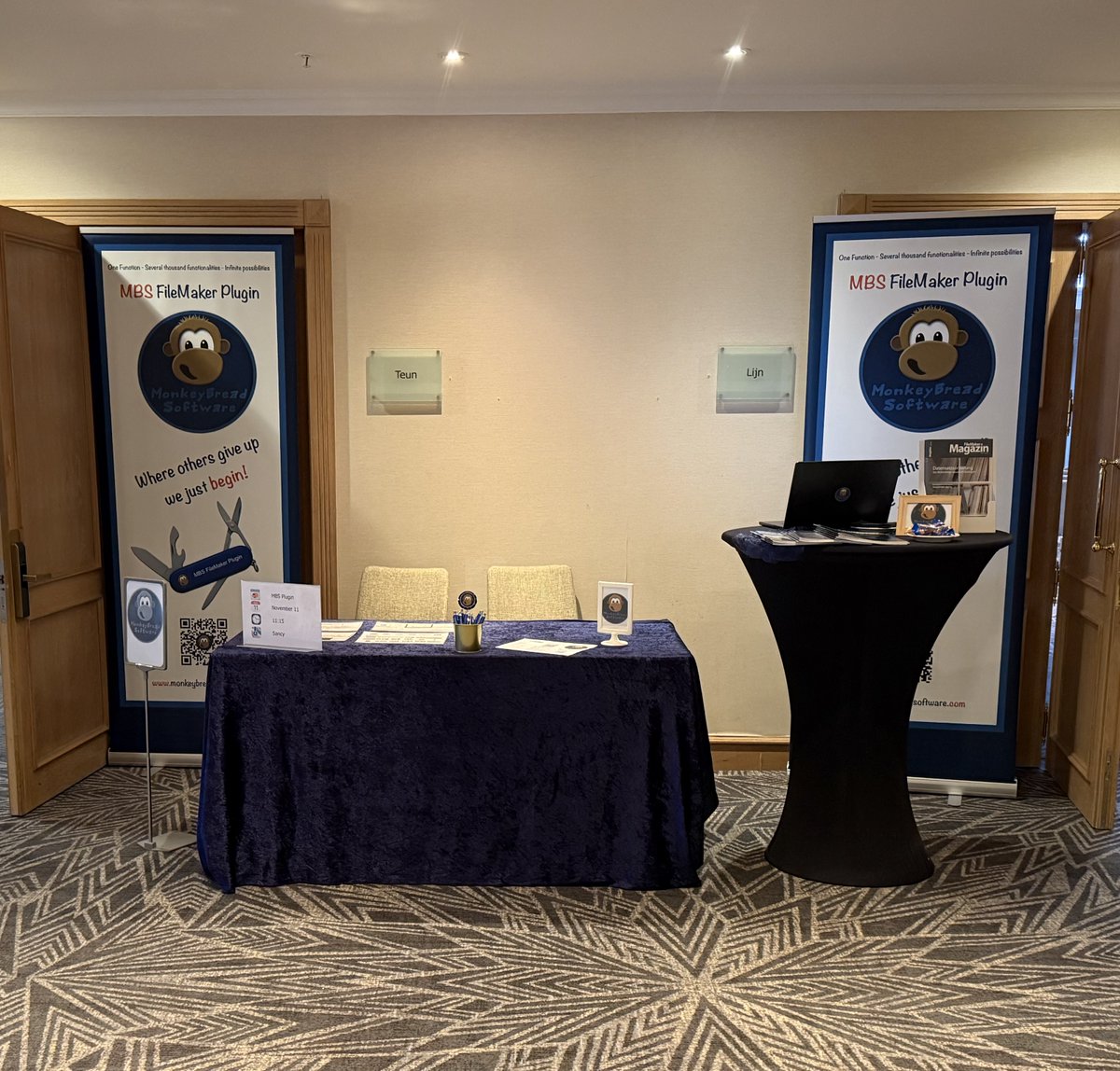 MBSPlugins's tweet image. Booth setup done for the EngageU #FileMaker conference.

Please come by in the next days.