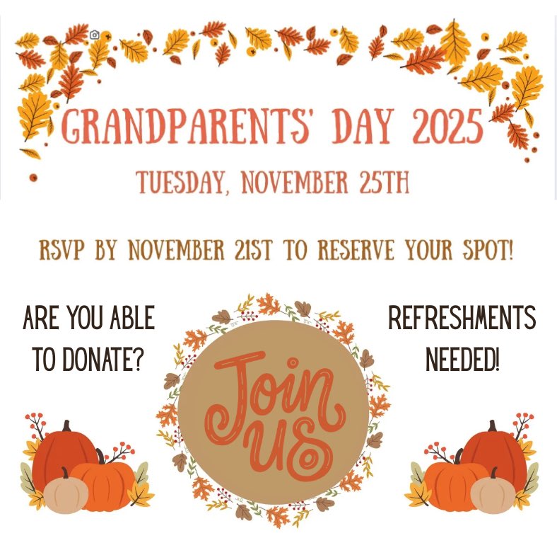 AHSPTO's tweet image. AHS GRANDPARENTS’ DAY – NOV 25
Check out @AndersonRaptors Family Update for RSVP link &amp;amp; Donations link.
Can’t wait to welcome our special guests!  #AHSisFamily