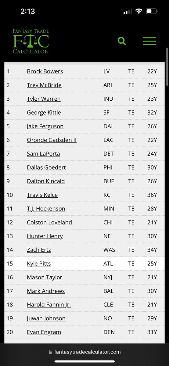 Fantasy Trade Calculator tweet media