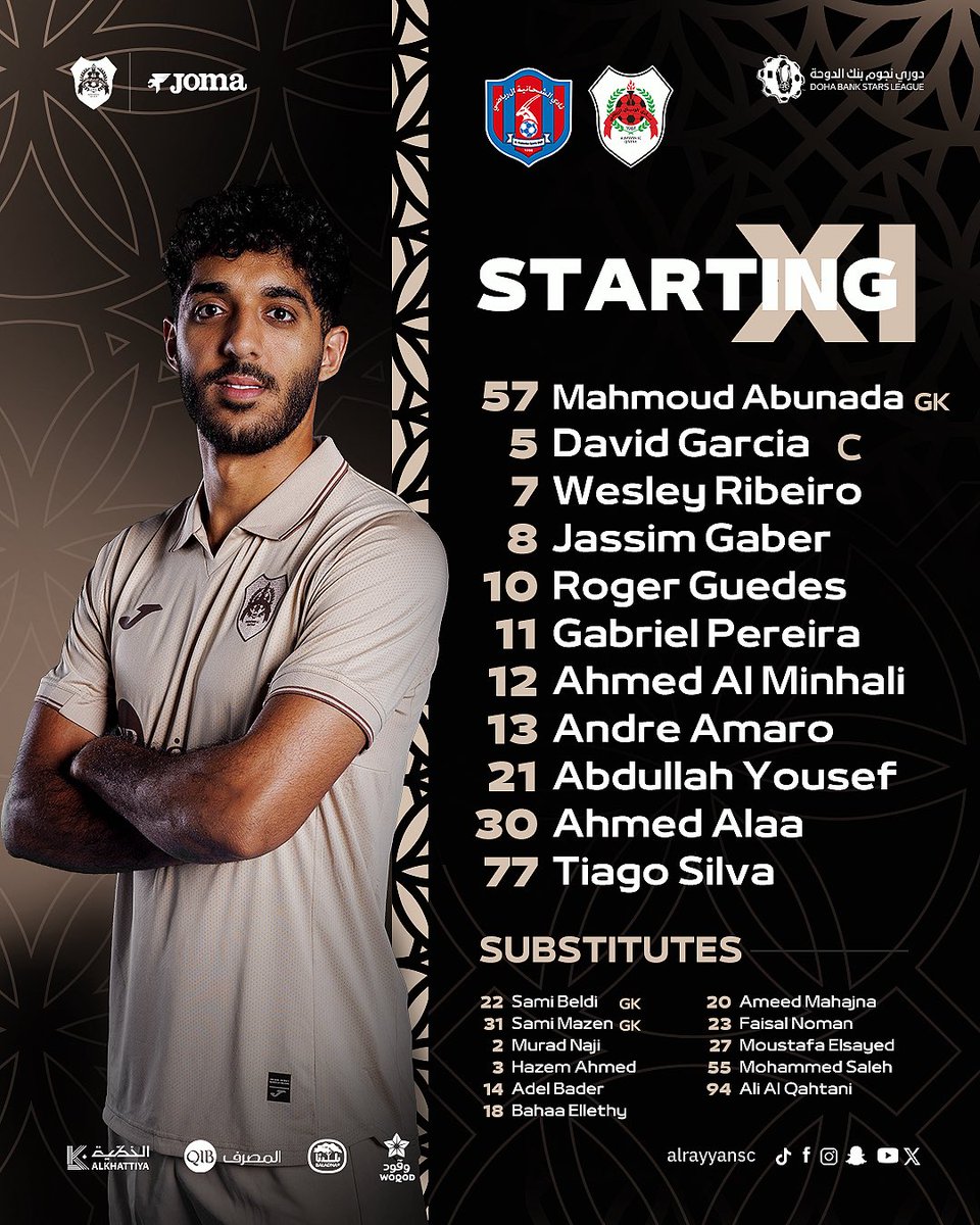 📋- Here’s our starting XI 💪

#الريان | #AlRayyan