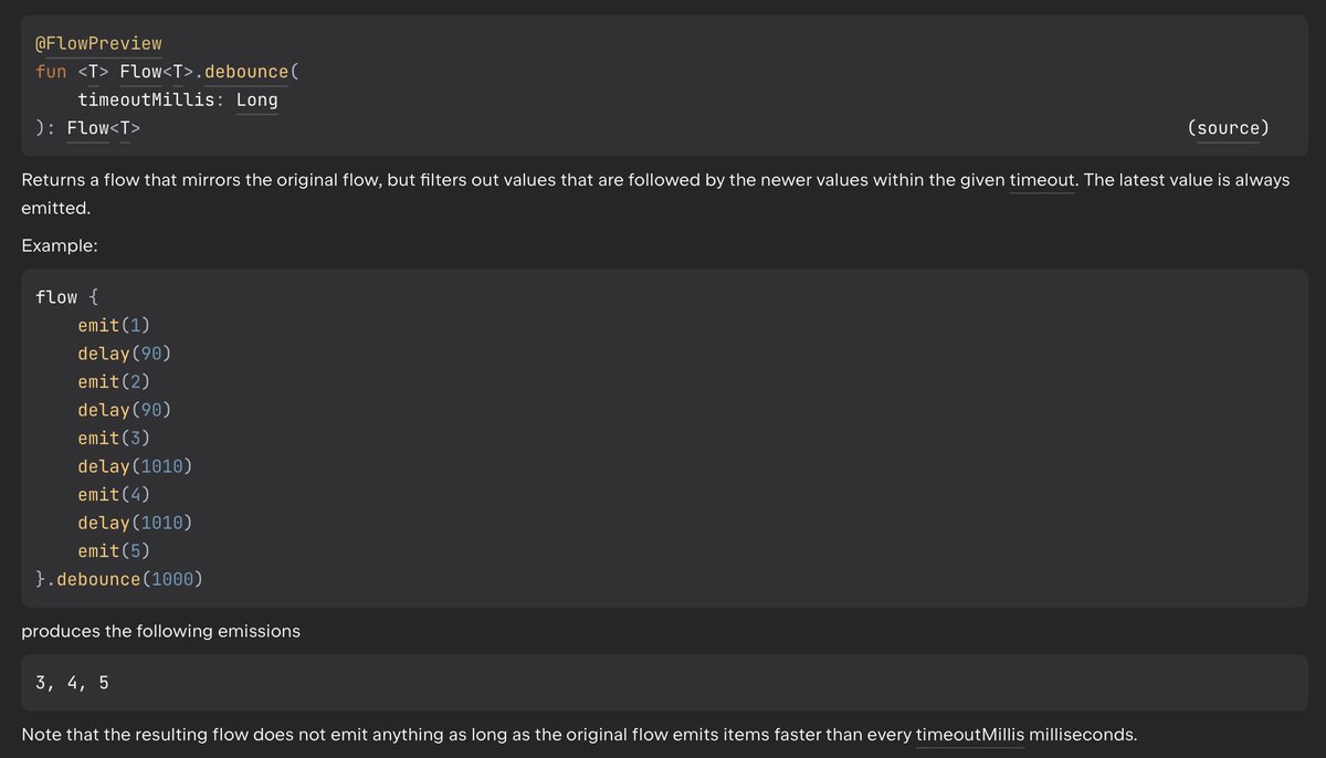 livingstonanto9's tweet image. ⚡ Why and When to Use debounce() in Kotlin Flows 🚀

Ever typed too fast and triggered multiple API calls?
debounce() waits for a pause before emitting — great for search boxes or rapid user inputs.

#Kotlin #AndroidDev #KotlinFlow #Coroutines