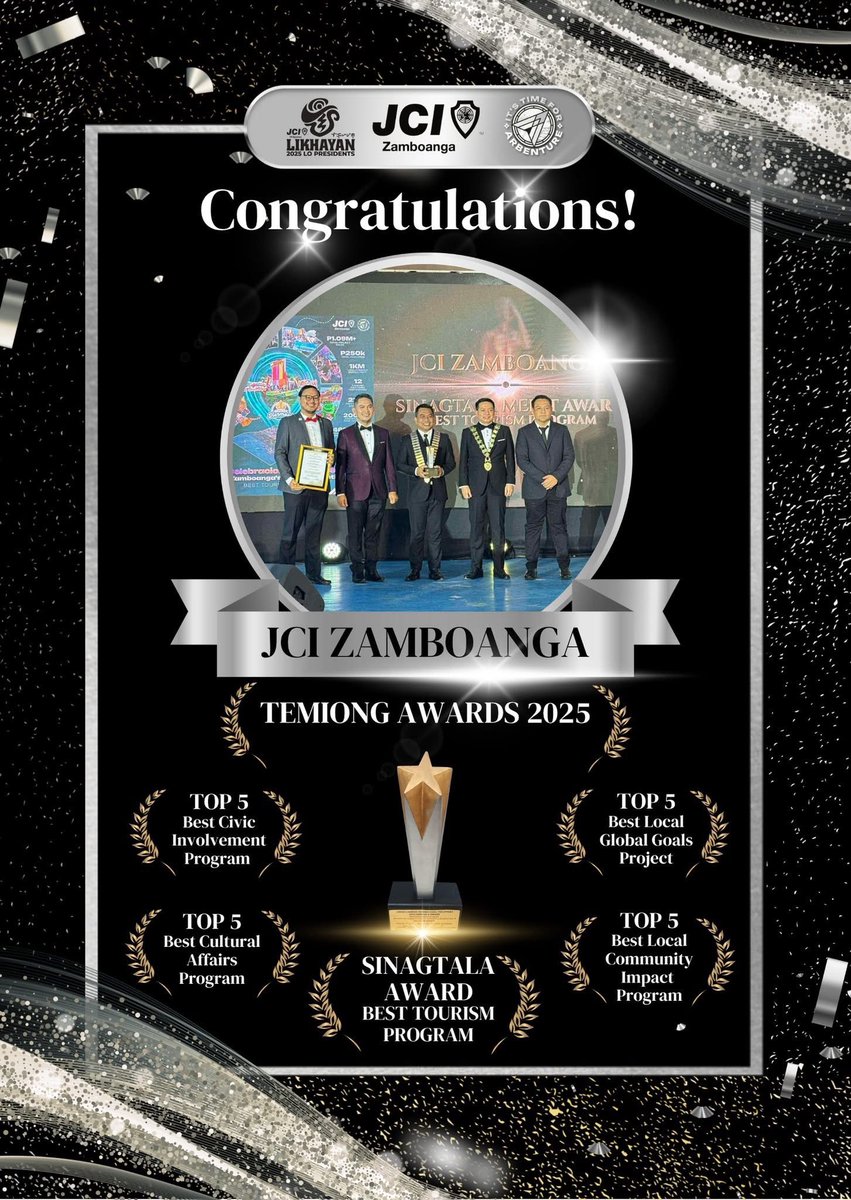 jcizamboanga's tweet photo. 🌟 𝐉𝐂𝐈 𝐙𝐀𝐌𝐁𝐎𝐀𝐍𝐆𝐀 𝐒𝐇𝐈𝐍𝐄𝐒 𝐀𝐓 𝐓𝐇𝐄 𝟐𝟎𝟐𝟓 𝐍𝐀𝐓𝐈𝐎𝐍𝐀𝐋 𝐂𝐎𝐍𝐕𝐄𝐍𝐓𝐈𝐎𝐍 𝐈𝐍 𝐋𝐄𝐆𝐀𝐙𝐏𝐈 𝐂𝐈𝐓𝐘! 🌟

Under the passionate leadership of President Arben Magdugo, JCI Zamboanga proudly brought home multiple national recognitions…

1/5 https://t.co/nseobvtaOd