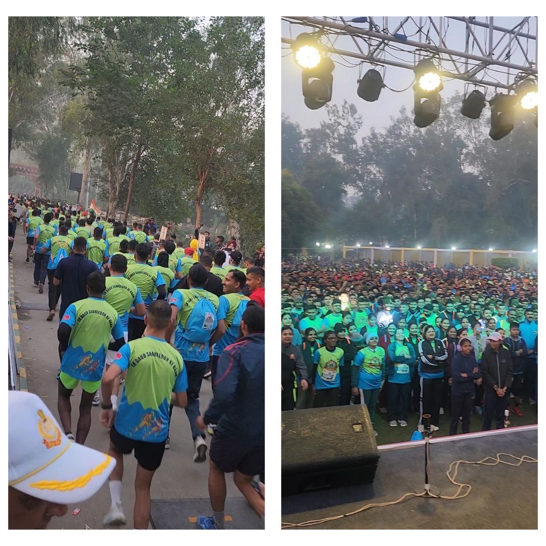 VajraCorps_IA's tweet photo. #FerozepurBorderMarathon 2025

A powerful celebration of Fitness, Faith & Freedom!
#GoldenArrowDivision ignited patriotic fervour with the ‘Ferozepur Border Marathon 2025’ — a heartfelt tribute to India’s martyrs & a clarion call for a #DrugFreeIndia.
Led by Maj Gen RS Manral, SM, VSM, GOC #GoldenArrowDivision, the event witnessed 4,000+ runners; from Olympian Pargat Singh to India’s Blade Runner Maj DP Singh (Retd), united in one mission: Honour & Action.
The marathon traversed the historic Ferozepur Fort and culminated at the National Martyrs' Memorial, Hussainiwala, where participants paid glowing tribute to Shaheed Bhagat Singh, Sukhdev & Rajguru.

#FerozepurBorderMarathon 2025

फिटनेस, विश्वास और स्वतंत्रता का एक प्रेरणादायक उत्सव!
#GoldenArrowDivision ने ‘फिरोज़पुर बॉर्डर मैराथन 2025’ के माध्यम से देशभक्ति की भावना को प्रज्वलित किया — यह भारत के अमर शहीदों को भावपूर्ण श्रद्धांजलि और #DrugFreeIndia का आह्वान था।
मेजर जनरल आर.एस. मनराल, एसएम, वीएसएम, जनरल ऑफिसर कमांडिंग, #GoldenArrowDivision के नेतृत्व में आयोजित इस आयोजन में 4,000+ धावकों ने भाग लिया — जिनमें ओलंपियन परगट सिंह से लेकर भारत के ब्लेड रनर मेजर डी.पी. सिंह (से.नि.) तक शामिल रहे — सभी एक मिशन में एकजुट: सम्मान और संकल्प।
मैराथन ने ऐतिहासिक फिरोज़पुर किला पार करते हुए राष्ट्रीय शहीद स्मारक, हुसैनीवाला पर समापन किया, जहाँ प्रतिभागियों ने शहीद भगत सिंह, सुखदेव और राजगुरु को नमन किया।

 #FerozepurBorderMarathon 2025

ਤੰਦਰੁਸਤੀ, ਵਿਸ਼ਵਾਸ ਤੇ ਆਜ਼ਾਦੀ ਦਾ ਜੋਸ਼ ਭਰਿਆ ਜਸ਼ਨ!
#GoldenArrowDivision ਨੇ ‘ਫਿਰੋਜ਼ਪੁਰ ਬਾਰਡਰ ਮੈਰਾਥਨ 2025’ ਰਾਹੀਂ ਦੇਸ਼ਭਗਤੀ ਦੀ ਭਾਵਨਾ ਨੂੰ ਹੋਰ ਮਜ਼ਬੂਤ ਕੀਤਾ — ਇਹ ਭਾਰਤ ਦੇ ਅਮਰ ਸ਼ਹੀਦਾਂ ਨੂੰ ਸਮਰਪਿਤ ਸ਼ਰਧਾਂਜਲੀ ਅਤੇ #DrugFreeIndia ਲਈ ਬੁਲੰਦ ਸੱਦਾ ਸੀ।
ਮੇਜਰ ਜਨਰਲ ਆਰ.ਐਸ. ਮਨਰਾਲ, ਐਸਐਮ, ਵੀਐਸਐਮ, ਜੀਓਸੀ #GoldenArrowDivision ਦੀ ਅਗਵਾਈ ਹੇਠ, 4,000+ ਦੌੜਾਕਾਂ — ਓਲੰਪੀਅਨ ਪਰਗਟ ਸਿੰਘ ਤੋਂ ਲੈ ਕੇ ਭਾਰਤ ਦੇ ਬਲੇਡ ਰਨਰ ਮੇਜਰ ਡੀ.ਪੀ. ਸਿੰਘ (ਸੇ.ਨਿ.) ਤਕ — ਨੇ ਇਕੋ ਸੁਨੇਹਾ ਦਿੱਤਾ: ਸਨਮਾਨ ਤੇ ਸੰਕਲਪ।
ਮੈਰਾਥਨ ਨੇ ਇਤਿਹਾਸਕ ਫਿਰੋਜ਼ਪੁਰ ਕਿਲ੍ਹੇ ਰਾਹੀਂ ਗੁਜ਼ਰਦਿਆਂ ਕੌਮੀ ਸ਼ਹੀਦ ਸਮਾਰਕ, ਹੁਸੈਨੀਵਾਲਾ ‘ਤੇ ਸਮਾਪਤੀ ਕੀਤੀ, ਜਿੱਥੇ ਭਾਗੀਦਾਰਾਂ ਨੇ ਸ਼ਹੀਦ ਭਗਤ ਸਿੰਘ, ਸੁਖਦੇਵ ਤੇ ਰਾਜਗੁਰੂ ਨੂੰ ਸ਼ਰਧਾਂਜਲੀ ਅਰਪਿਤ ਕੀਤੀ।

#InspiringIndia #IndianArmy #VajraSpirit #RunForTheNation #Ferozepur #YouthForChange #ServiceBeforeSelf #Unity #BorderOfValour #NationFirstAlways  #FerozepurBorderMarathon2025 #GoldenArrowDivision #FitnessFaithFreedom #DrugFreeIndia #FitIndia #StrongAndCapable #NationFirst #ServiceBeforeSelf #IndianArmy #HonourAndAction #MartyrsTribute #SaluteOurMartyrs #ProudIndian #BorderRun #UnityInAction 

@adgpi @WesternComd_IA @pro_defence @prodefencechan1 @OfficialAwwa @SpokespersonMoD @HQ_IDS_India @DefenceMinIndia @HQ_DG_NCC @DIRECTORATERTG @DIAV20 @CPhhp