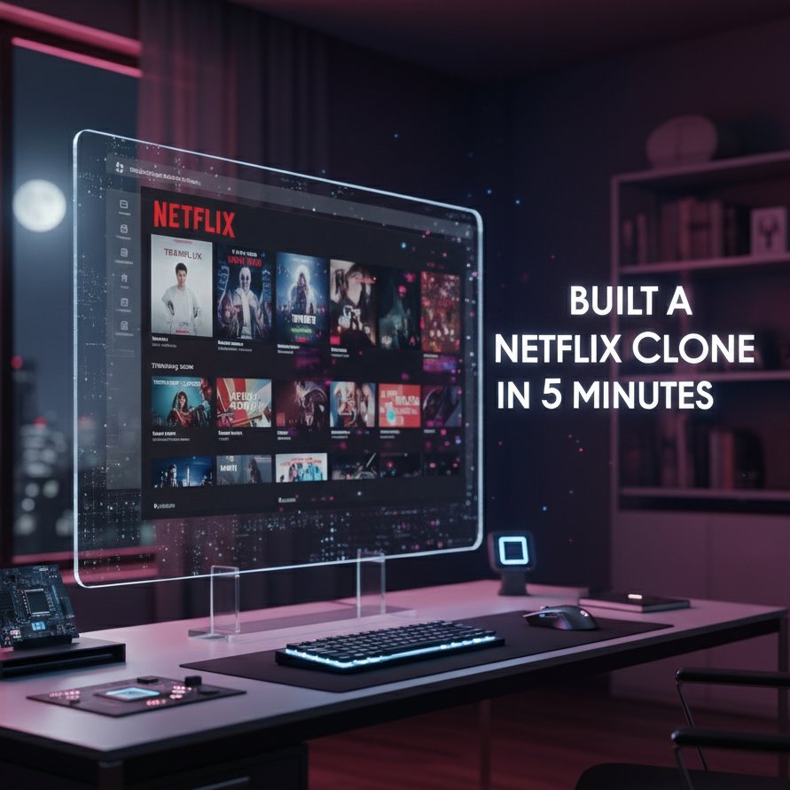 yarmalikhere's tweet image. I built a full Netflix clone in 5 minutes using AI — no code, no team.
This thing literally planned, coded, and deployed the entire app from a single prompt.
It’s like having 10 developers on caffeine.

#netflix #aidevelopment #aitools #aiautomation #startups #aicoding