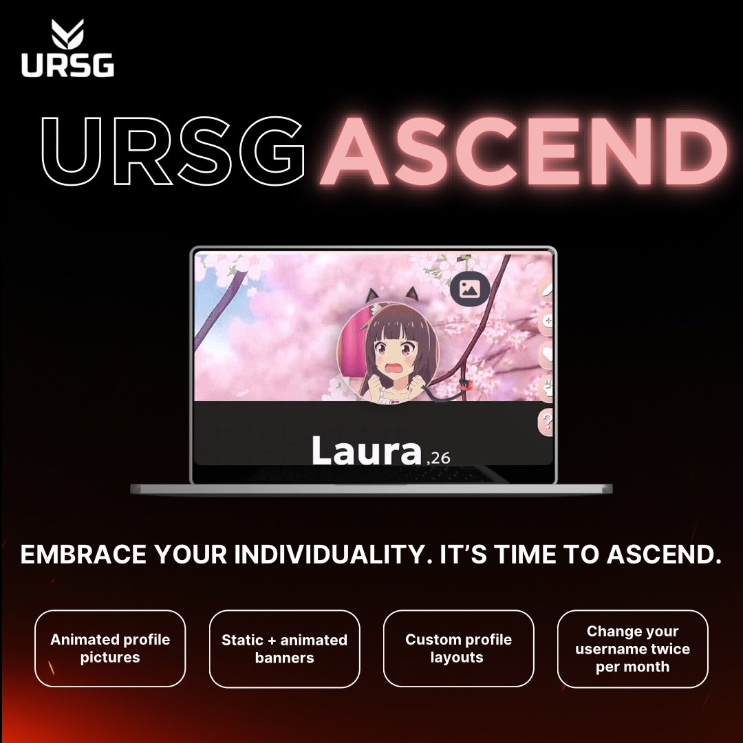 We are pleased to introduce URSG ASCEND 🌟

Get ready to embrace your individuality like never before.
With animated profiles, custom banners, and unique layouts it’s time to shine your way: ur-sg.com/store

And this is just Phase 1. More is yet to come!!
#URSGASCEND