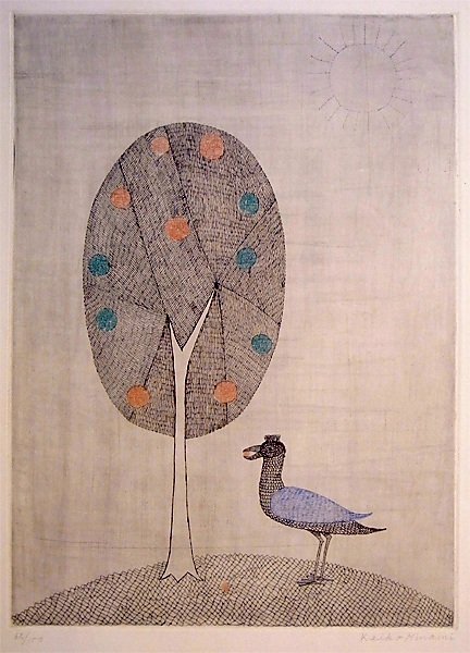 womensart1's tweet photo. Colour etching by Japanese artist and poet Keiko Minami (1911-2004) #WomensArt https://t.co/9qQm5TPqed