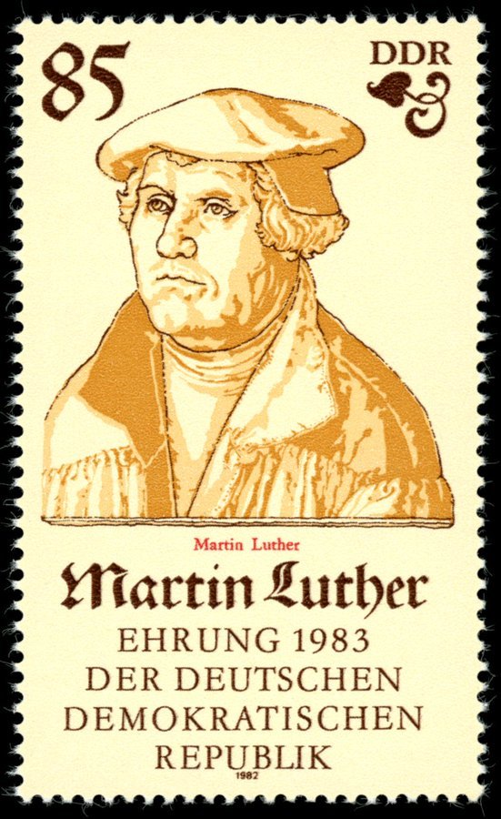 9 November 1982: stamps issued in the GDR to mark the 500th birthday of Martin Luther