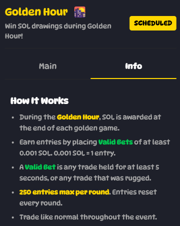 🚨 25 $SOL GIVEAWAY 🚨

GOLDEN HOUR 🚀

RUGSDOTFUN @ 3 AM UTC  🕒

50 WINNERS - 0.5 SOLANA EACH 🎁

rugs.fun/?ref=JoshSpins… ✅

DO NOT MISS THIS OPPERTUNITY! 🫵

#Crypto #casino
