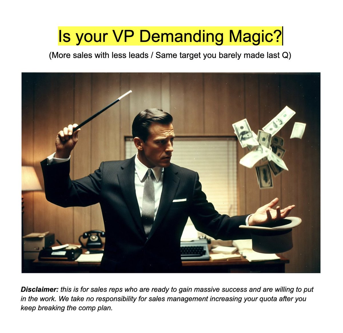 BowTiedDingo's tweet image. Budgets shrinking
Pipeline shrinking
New meeting volume shrinking

You know what isn&apos;t shrinking? Your quota.

Your VP says find the value

You&apos;ve got all the data in the CRM, some analyst has confirmed that your quota makes sense. So it has to.

It&apos;s time to start making some…