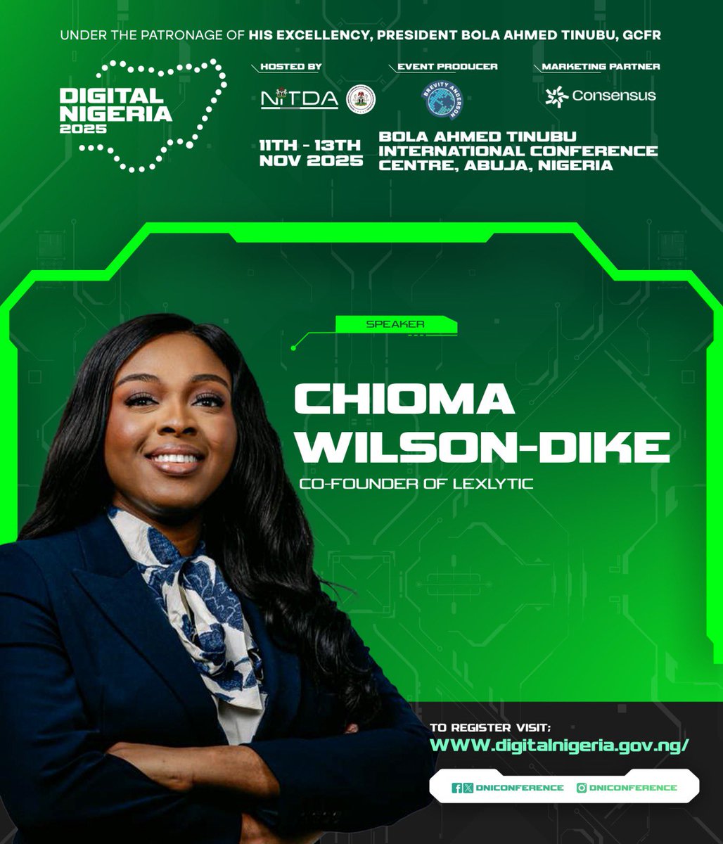 DNIConference's tweet image. The minds shaping Africa’s digital future. ✨
Meet our next lineup of speakers for #DigitalNigeria2025 — innovators, leaders, and thinkers redefining what’s possible.

📍 Abuja | Nov 11–13
Register FREE → digitalnigeria.gov.ng

#TechForTheFuture #InnovationInAfrica