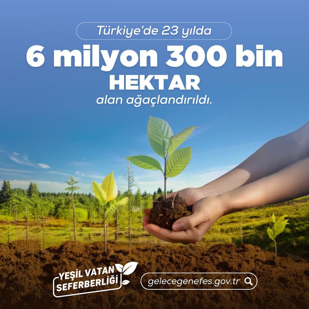 Ormanlarımız için her alanda elimizden geleni yapıyoruz.

Güçlü altyapımız, yüzden fazla uçak ile helikopterimiz, yüz bini aşan gönüllümüz ve fedakâr Orman Kahramanlarımızla en değerli hazinemizi koruyoruz.

Şahidimiz toprak, imzamız fidan Sevdamız Yeşil Vatan 💚