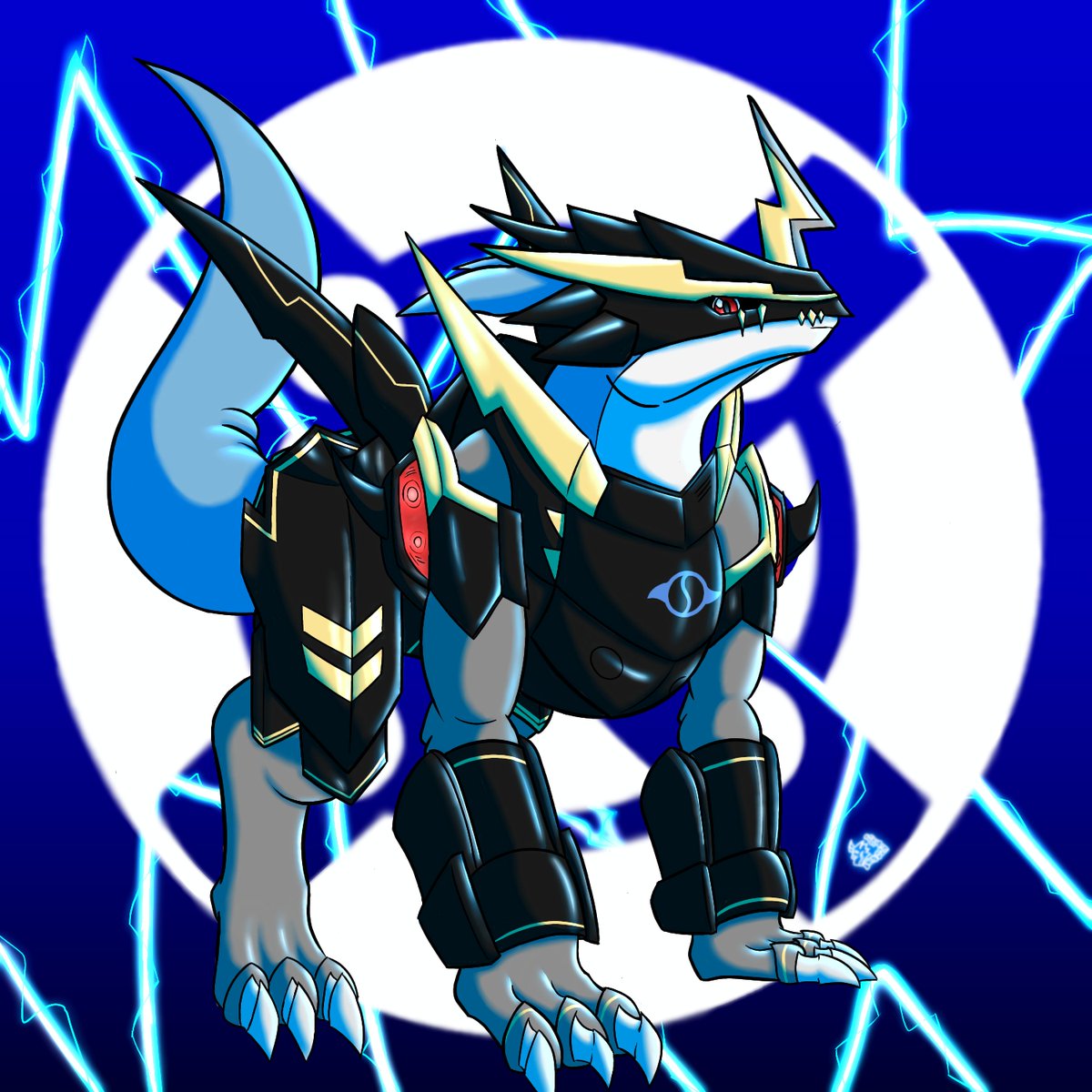 Look at this gorgeous Raidramon!

Comm for <a href="/Lasagna_Kob/">Cold_Bat</a> ty for commissioning me &lt;3

#Raidramon #Digimon #XAntibody #DigimonArt #Veemon (original design made by sawadafy)
