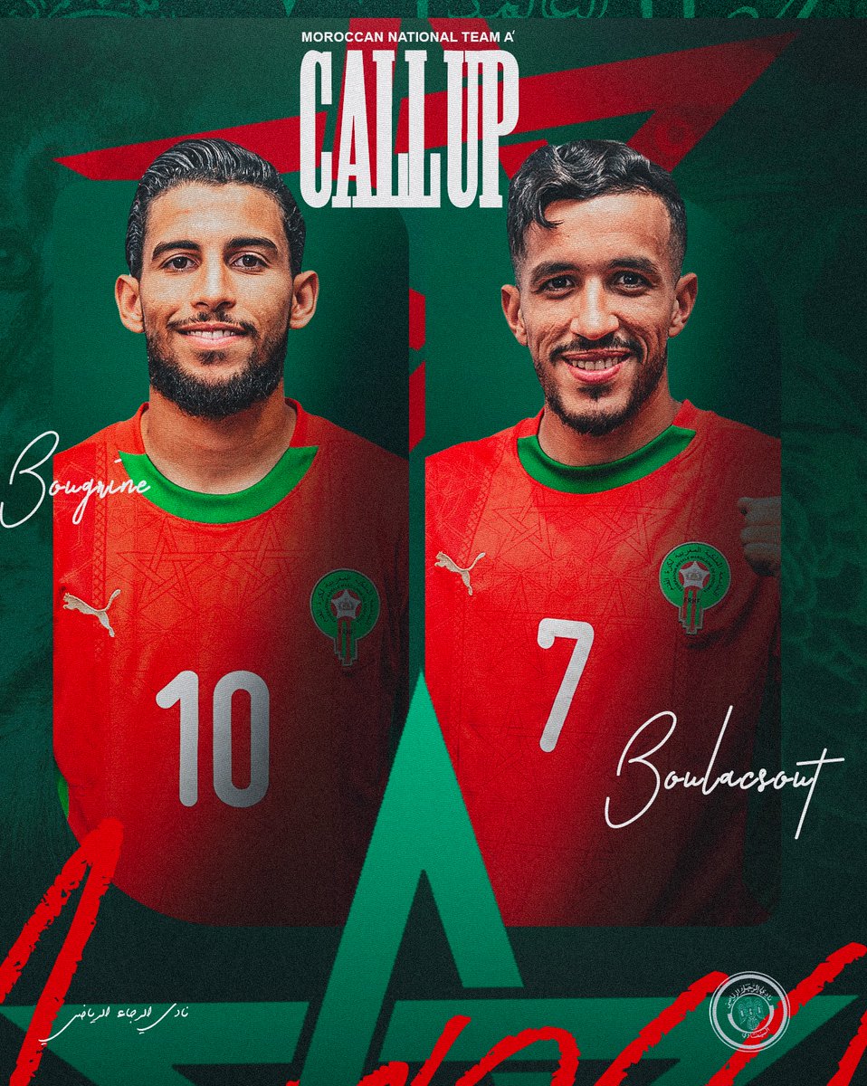 RCAofficiel's tweet image. National Team A’ Call-up
Two Greens on the rise, Bougrine &amp;amp; Boulacsout join the squad!