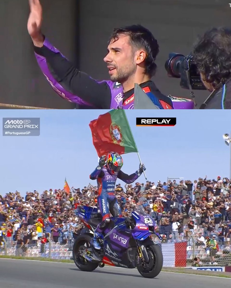 Miguel Oliveira received a standing ovation for his final MotoGP race in his home country of Portugal. 🇵🇹