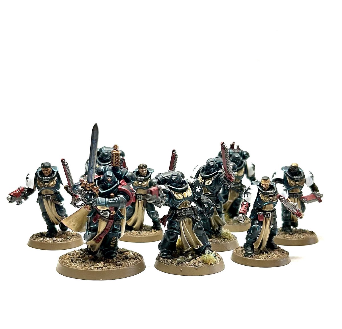 averagepaints's tweet image. Finished my Black Templar Crusader squad! Phew these models have a lot going on, but a really fun and characterful set of Space Marines, even if they are absolutely the bad guys! #warhammercomunity #paintingwarhammer