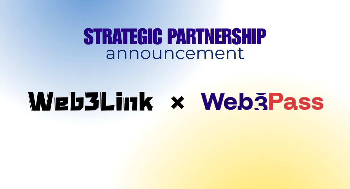 Strategic Partnership News!

Web3link is thrilled to announce a groundbreaking partnership with@0xweb3pass

🤝✨ Together, we're shaping the future of blockchain

Stay tuned for the journey ahead