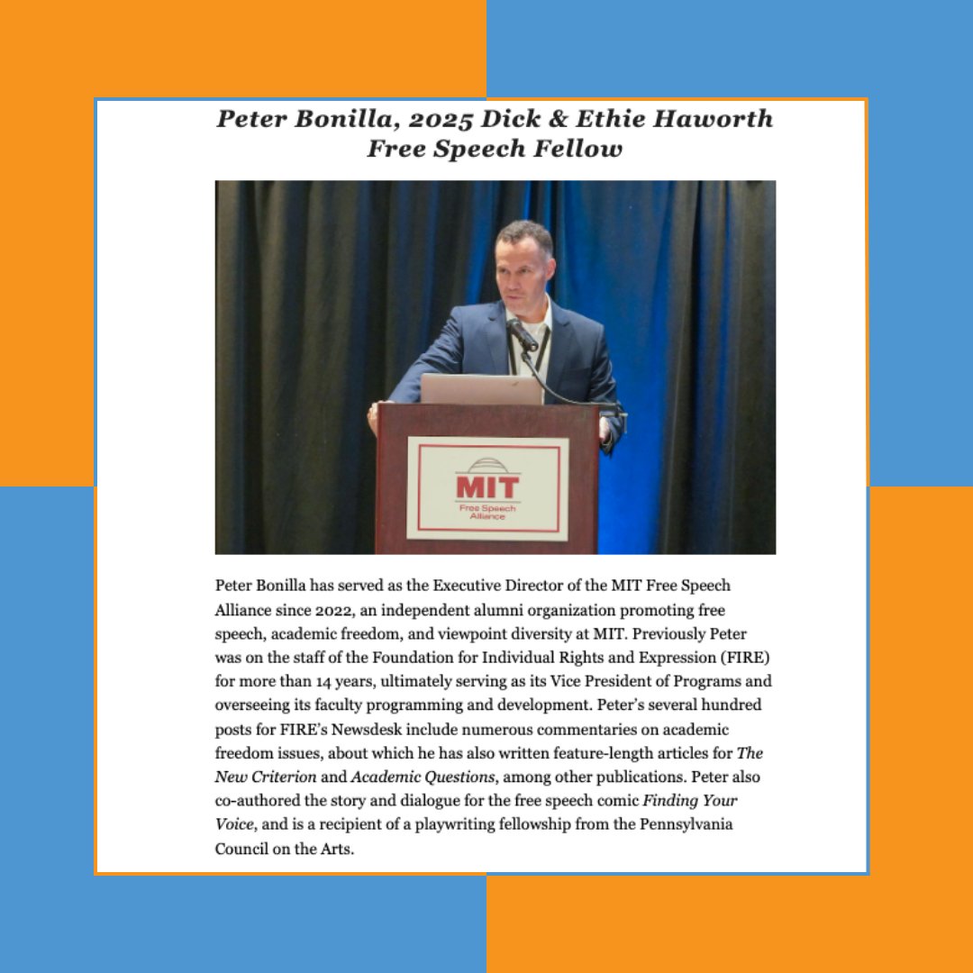 TalentMarket's tweet image. Congratulations to Peter Bonilla, recently named a Dick &amp;amp; Ethie Haworth Free Speech Fellow at @KirkCenter. We’re proud to see our Talent Market placements advancing thoughtful dialogue and free expression! 👏  #talentmarketplacement #libertyjob