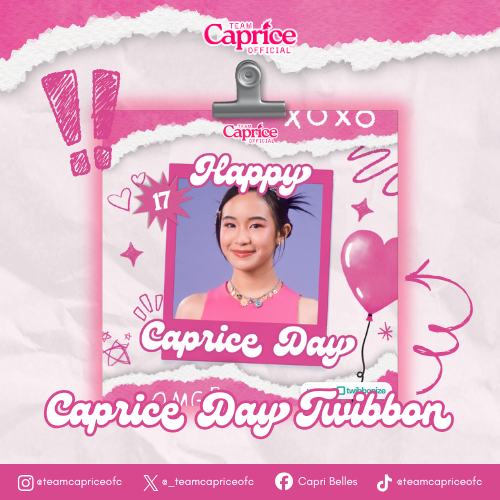 _teamcapriceofc's tweet photo. CAPRICE DAY TWIBBON?! It’s finally here!!

Hey Capricorns! 👋🦄

We’re inviting everyone to use our Official Twibbon to celebrate and show your love and support for Caprice’s birthday! 
Let’s let her feel our loud and proud support together! 💖

What are you waiting for? Add that Twibbon now and join the celebration! 🤩

🖇️: https://t.co/1GOtlfGTQU

#CapriceCayetano