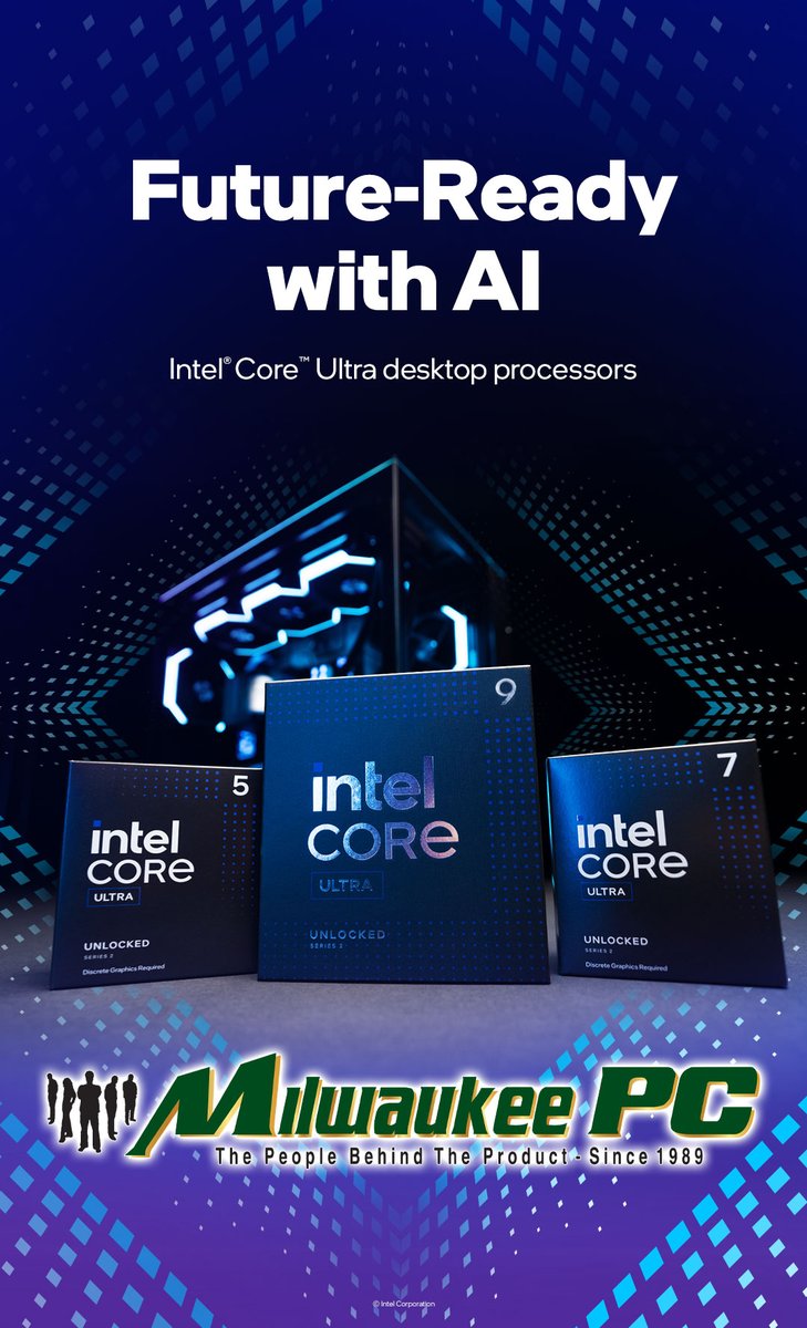 MilwaukeePC's tweet photo. Looking towards the future of PCs?🖥️
Save on 'AI Ready' computers! 🚀
 - https://t.co/AY21FyK9Fa https://t.co/Lg3ucH6wa6