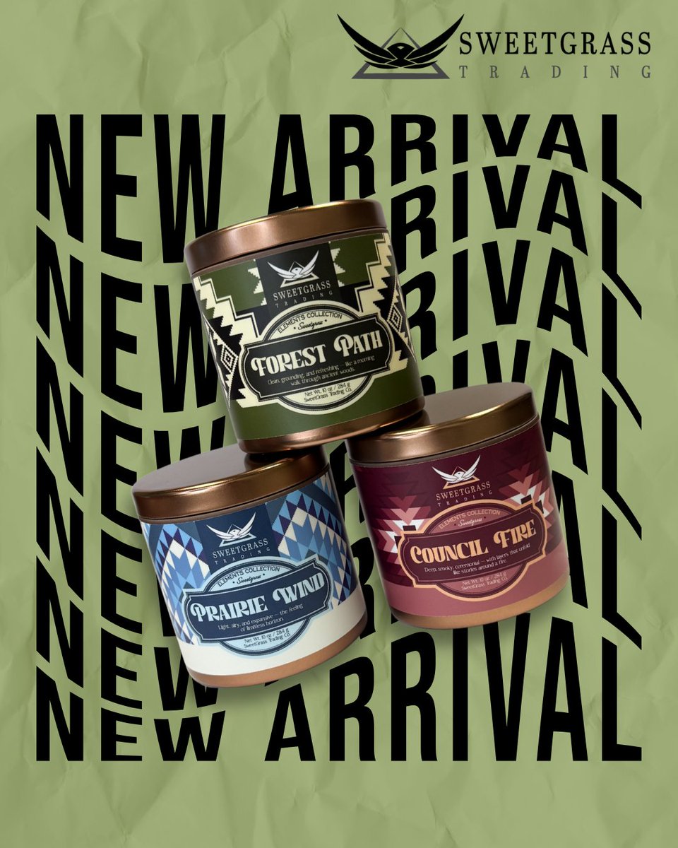 ✨ Introducing our Elements Candle Collection ✨

Inspired by earth, air, and fire, this trio—Forest Path, Prairie Wind, and Council Fire—captures the beauty of nature’s balance.🌿🔥💨

Light one and invite grounding, renewal, and harmony into your space. 🕯️
